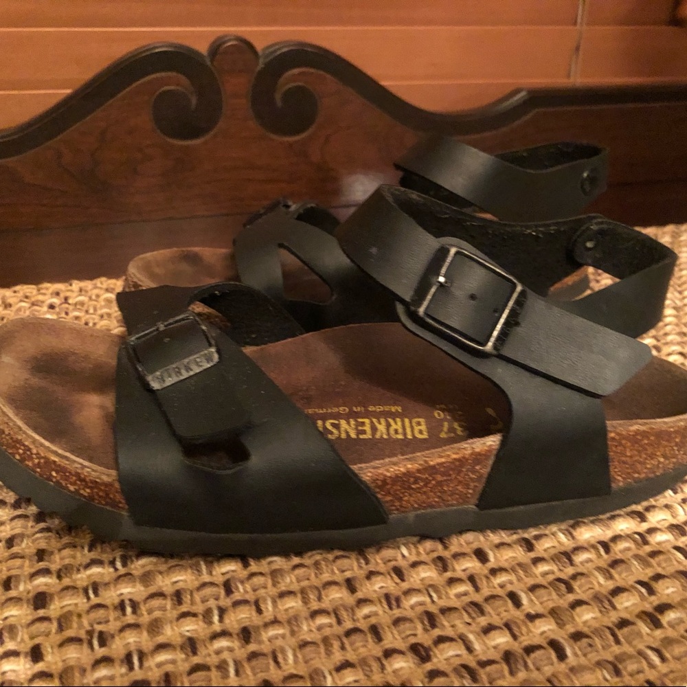 Black Leather Birkenstock Sandals